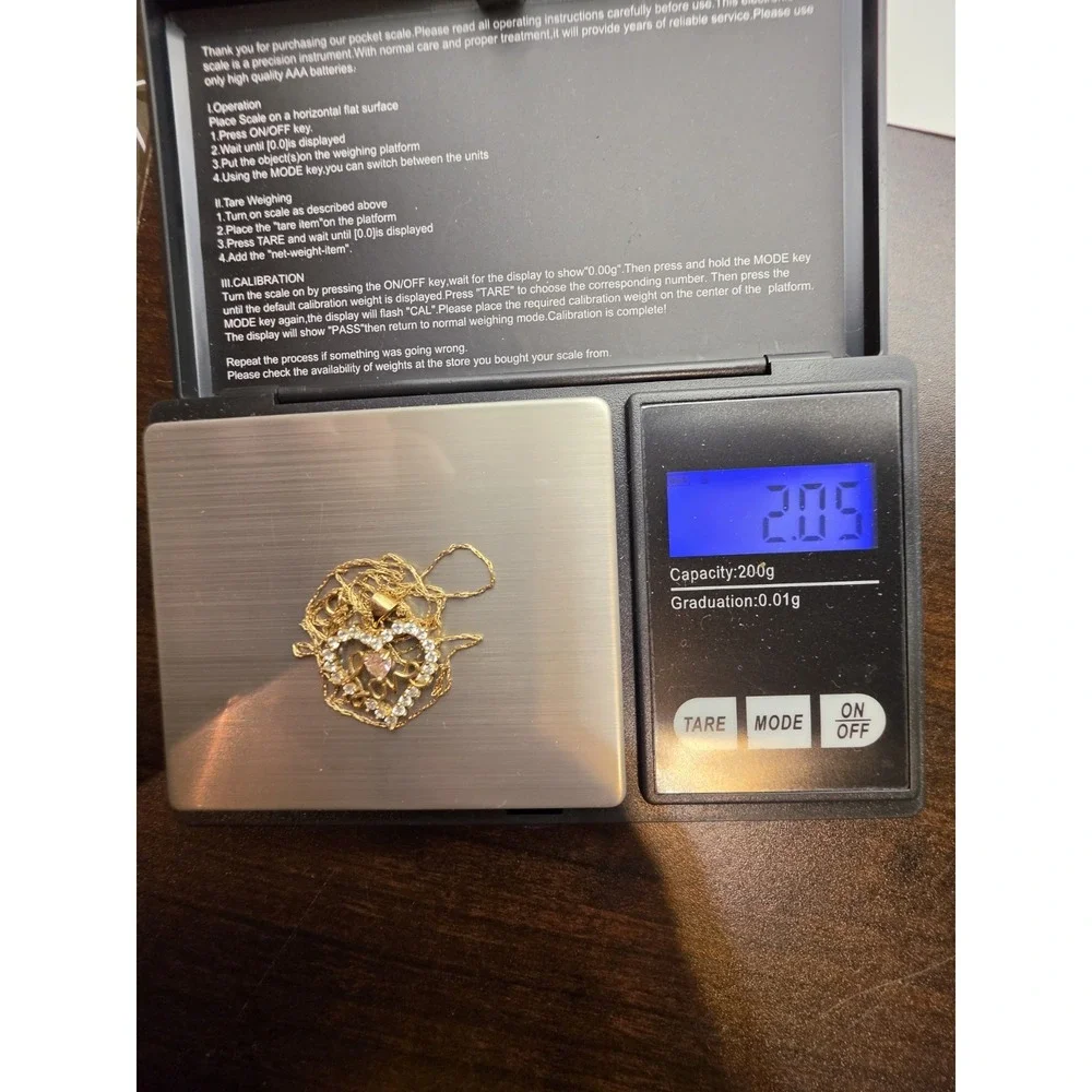 10k Gold Love Pendant and 22